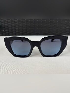 CHANEL Large Navy Blue Cat Eye Sunglasses